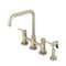 Kingston Brass Concord 2-Handle Bridge Kitchen Faucet W/Brass Side Sprayer, Nickel KS8288DLBS - alternate 1